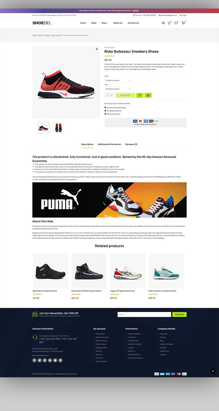 shoes wordpress theme