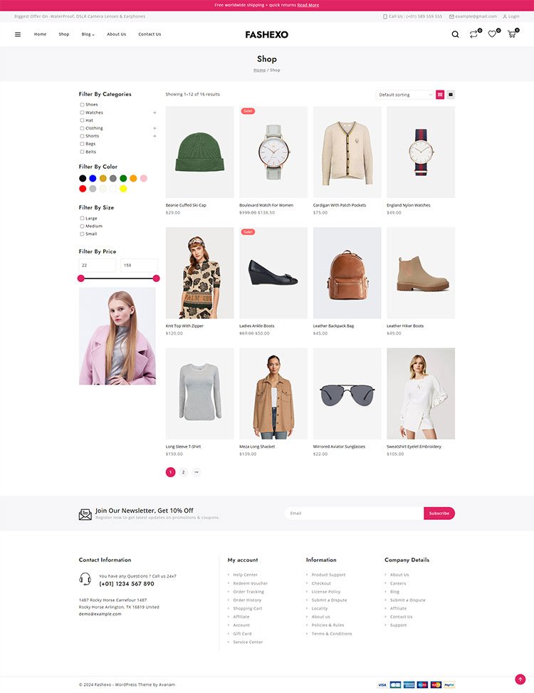 Fashexo clothing theme